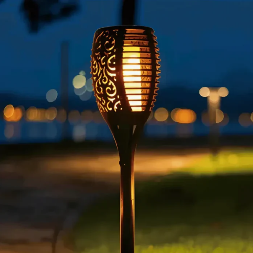 Antorcha de jardín con luz solar para exteriores FireNight [carga solar]