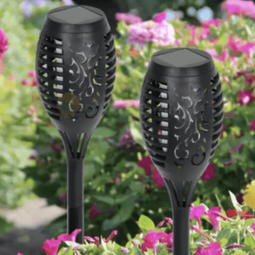 Antorcha de jardín con luz solar para exteriores FireNight [carga solar]